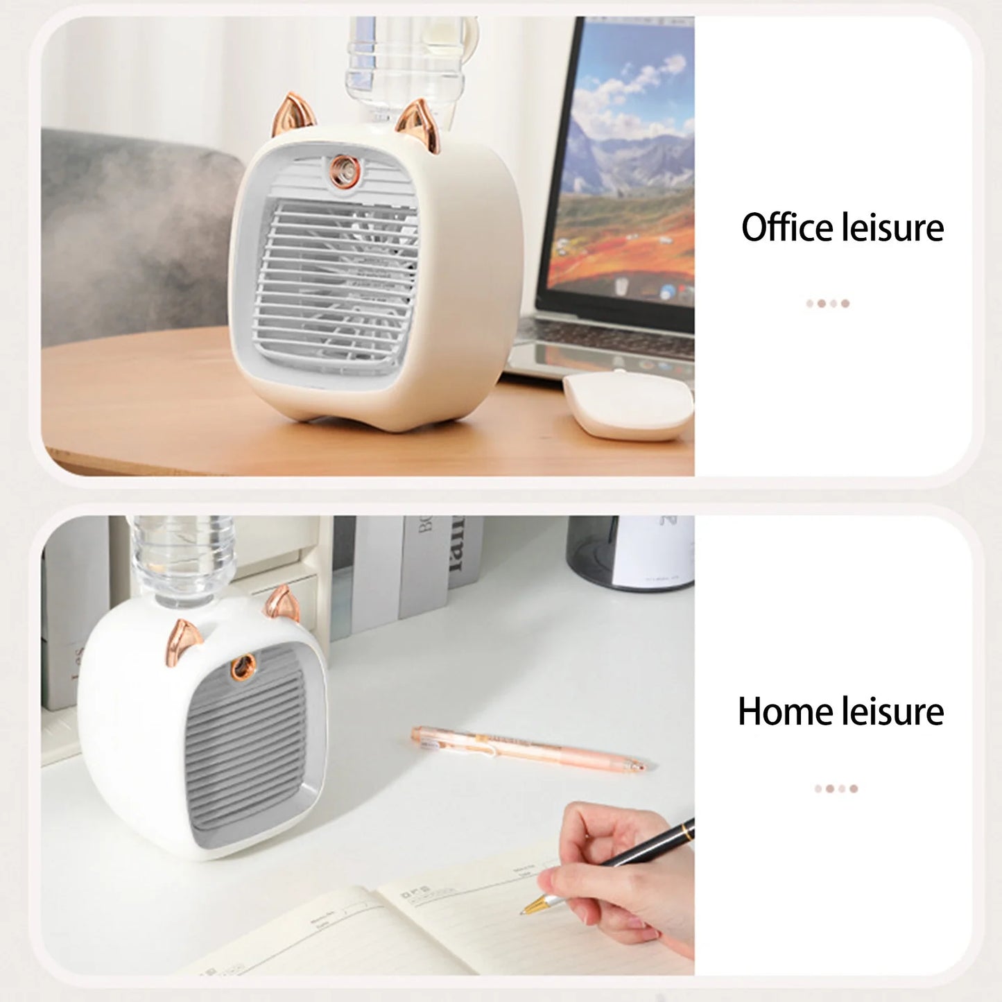 Water Air-Conditioning Fan, Mini Fan, USB Fan, Desktop Turbo Spray Humidification Cooler Small Fan Savings