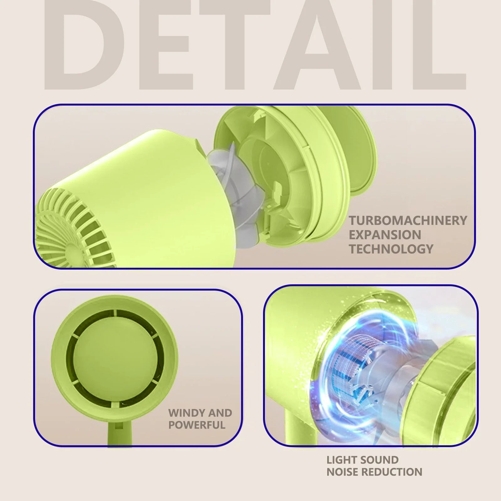 Bladeless Fan Folding Desktop Fan Usb Rechargeable Stand Student Dormitory Office Desk Silent Brushless Bladeless Electric Fan Desk Fan Folding Fan