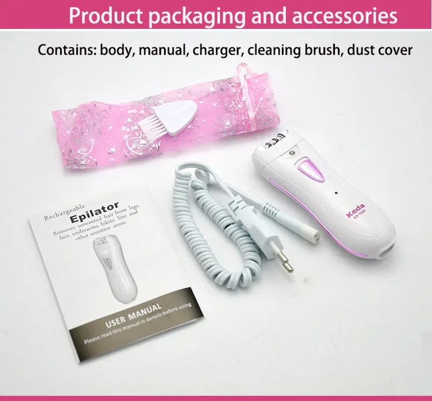 Rechargable Female Epilator Women Shaver Hair Removal Electric Lady Shaving Trimmer Bikini Depilatory Leg Body Depilador
