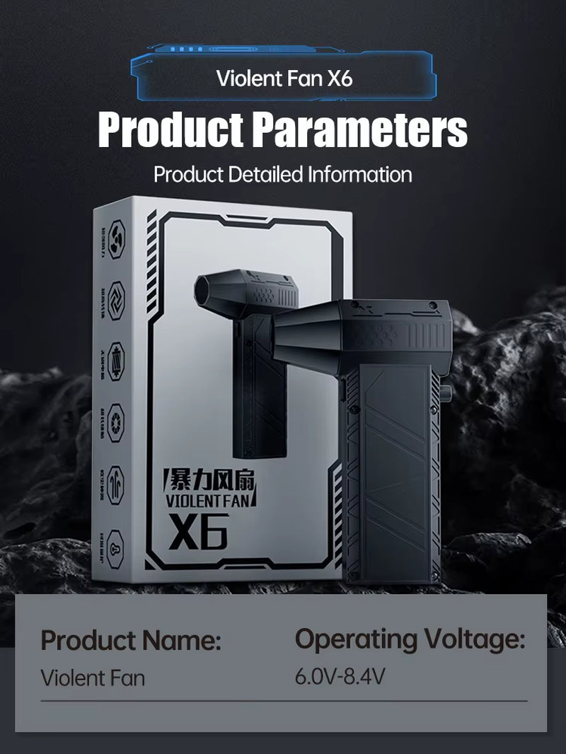 Turbo Jet Fan Violent Fan X6 Powerful Air Blower 200W High Power Duct Fan Mini Turbo Jet Fan 140000 RPM Strong Winds Turbo Fan.