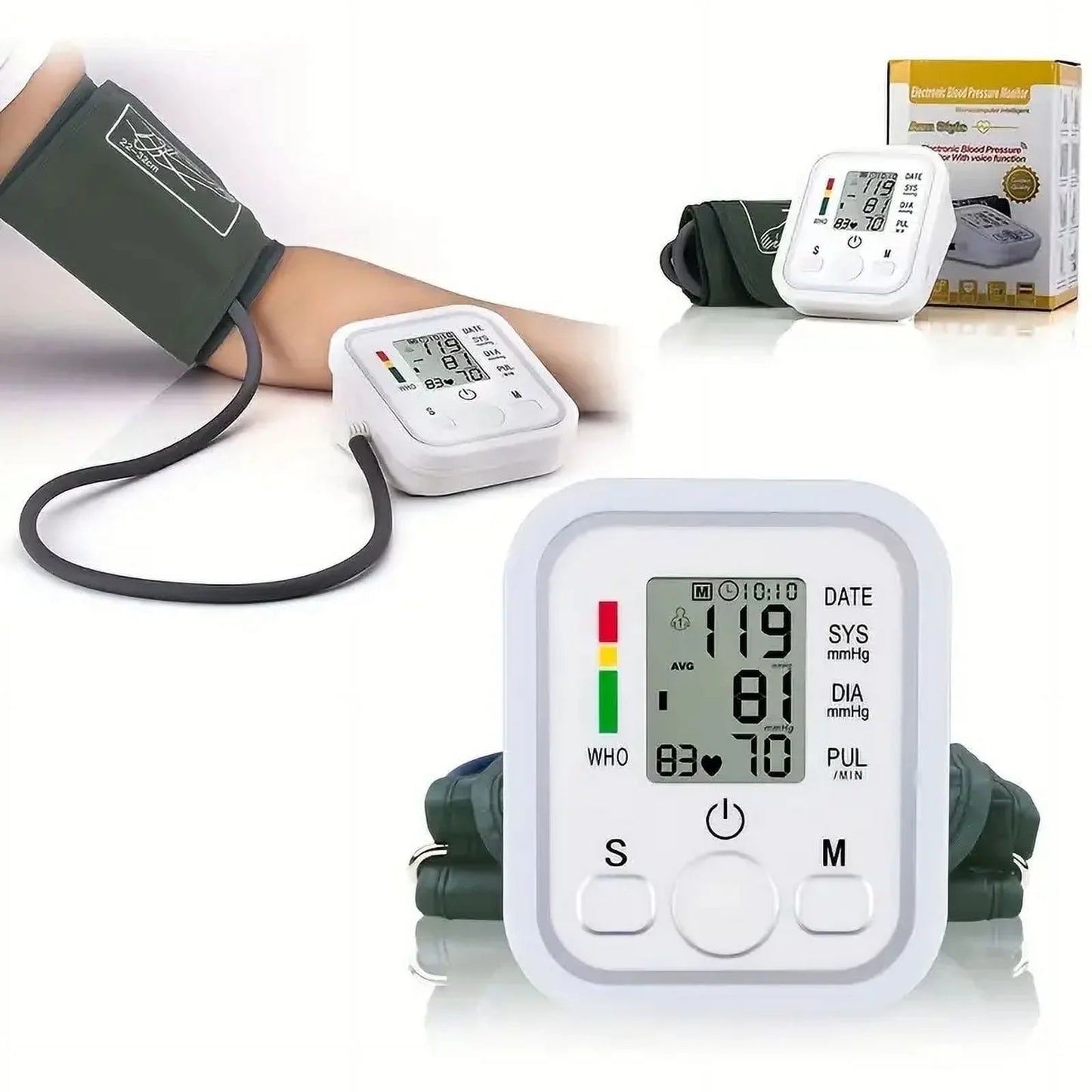 Blood Pressure Monitor, Rechargable Blood Pressure Machine with Voice Broadcast for Doul User