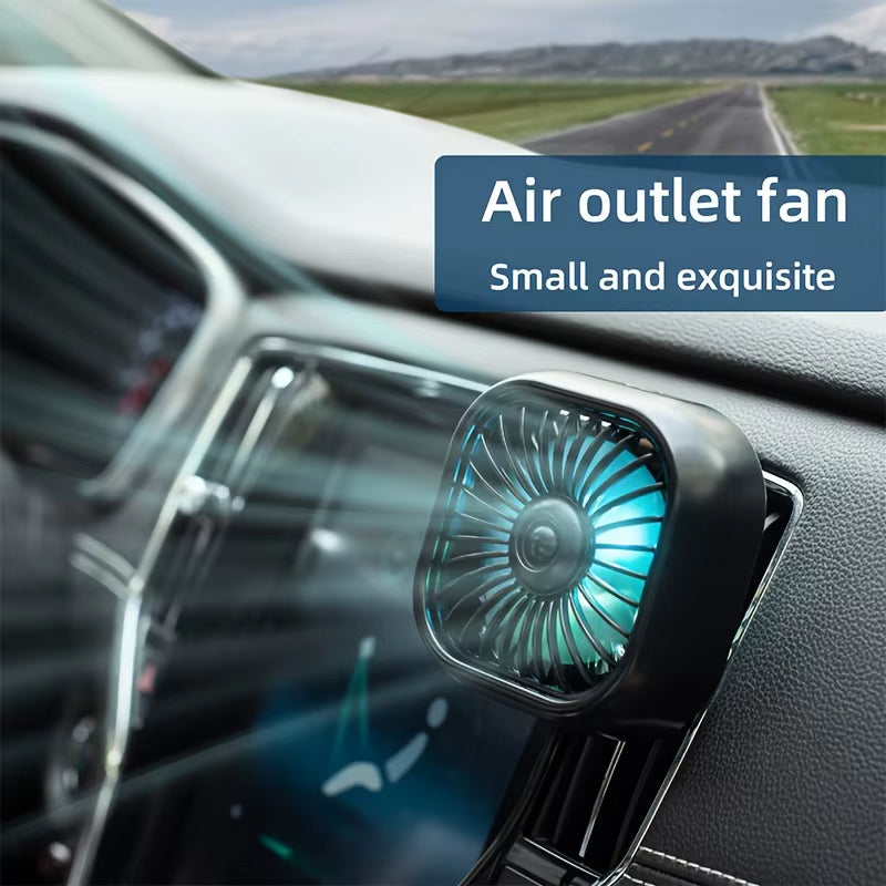 Car Fan USB Car Fan,Electric Cooling Fan Air Vent Mounted Fan Strong 2.5W 3 Speeds & Rotatable.