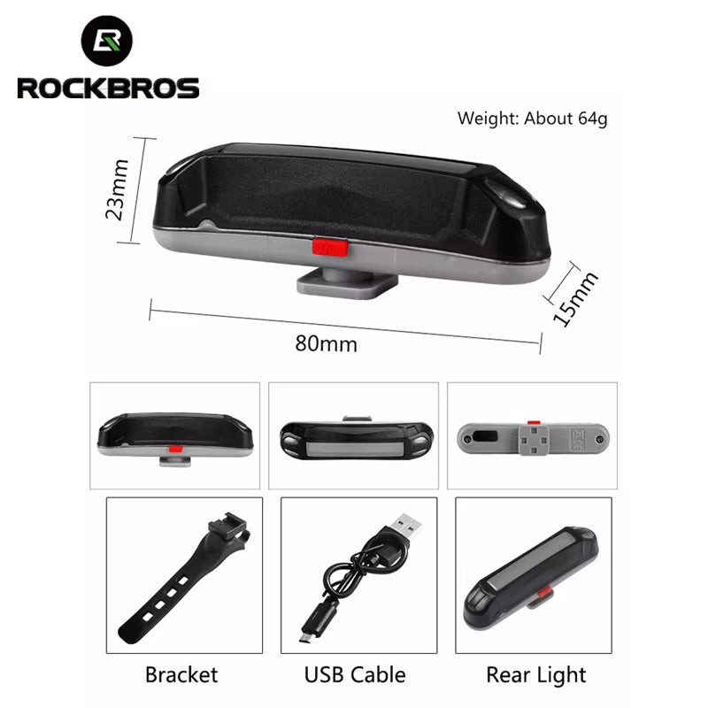 Bicycle Light Waterproof Bike Taillight LED USB Rechargable Safety Back Light Riding Warning Saddle Bike Rear Light