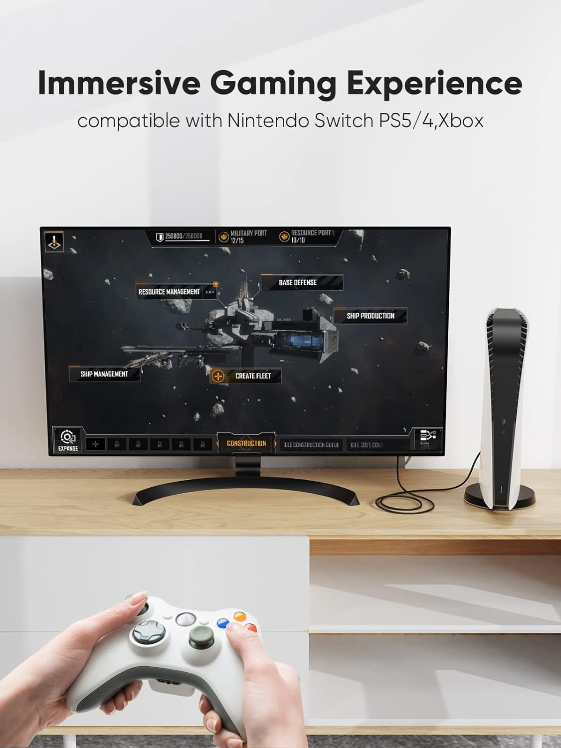 10Ft HDMI to DVI Cable - Bi-Directional 1080P HD Video Adapter Cable with 24+1 DVI-D Male Connector for PC, Laptop, TV, Projector