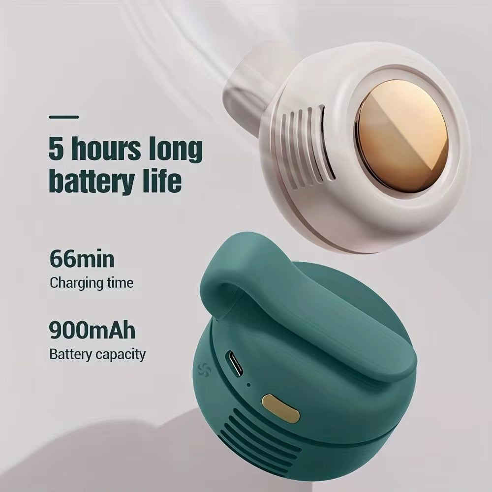 Portable Fan Mini Handheld Rechargeable Bladeless Electric Fan Clip Waist Fan Suitable for Outdoor Ventilation Desktop Small Fan.
