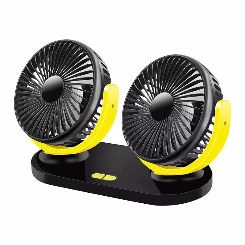 5V / 12V / 24V Car USB Fan Cooling Car Fan Dual Head Car Fan 3 Speeds Adjustable for Auto Cooler Air Fan Car Accessories Fan
