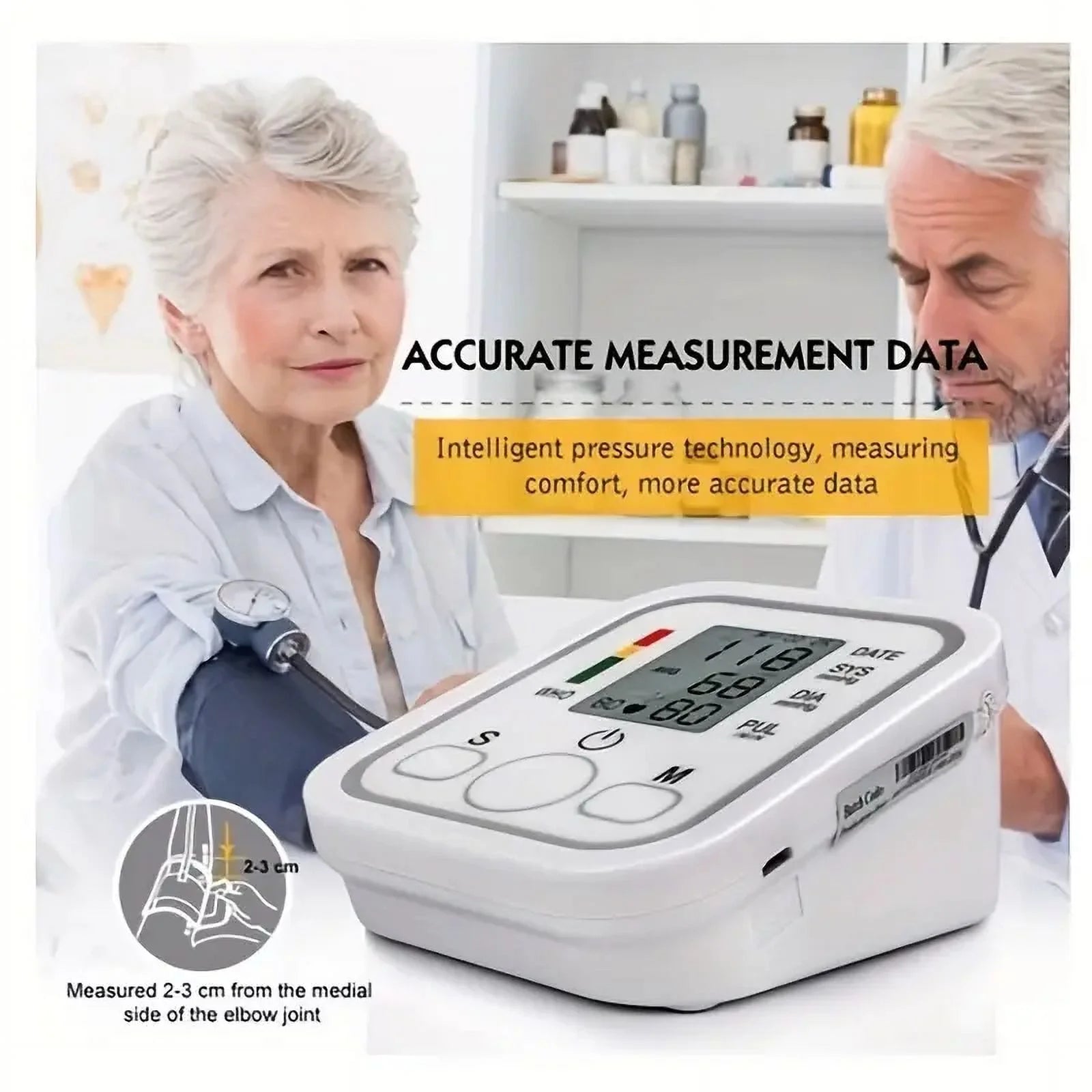 Blood Pressure Monitor, Rechargable Blood Pressure Machine with Voice Broadcast for Doul User