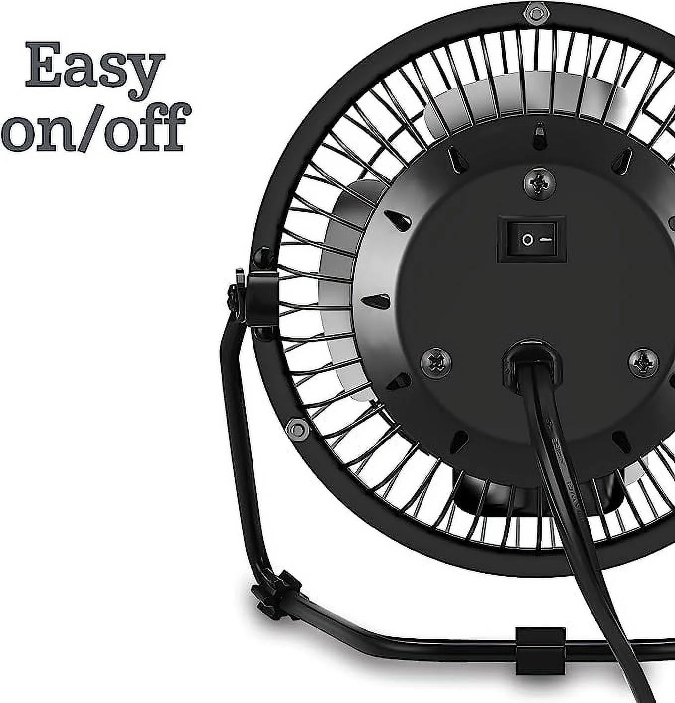 4 Inch Personal Metal USB Powered Desktop Fan Black