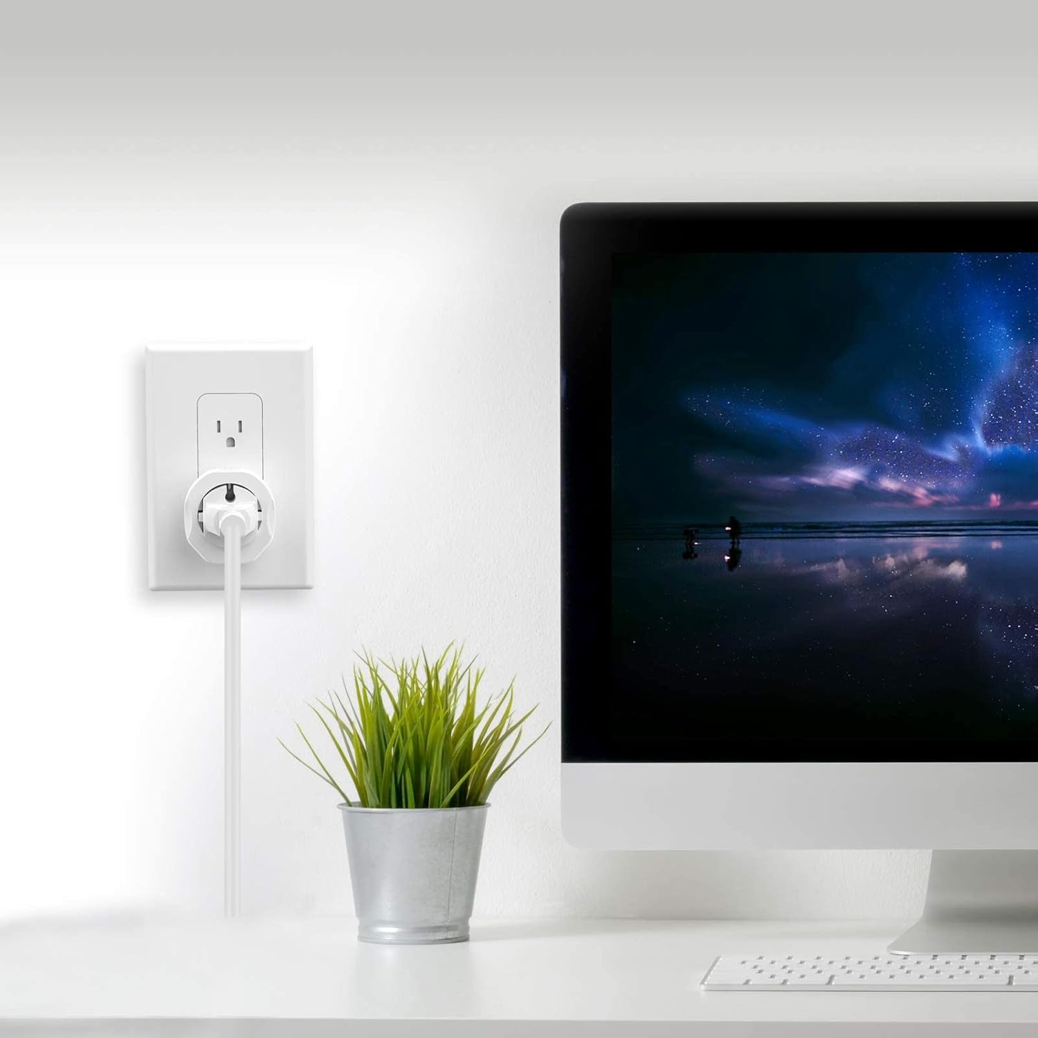 2 Pack European to US Plug Adapter,  EU to US Adapter, Europe to USA Travel Converter for Most of EU Spain France Type C E F Plugs to America