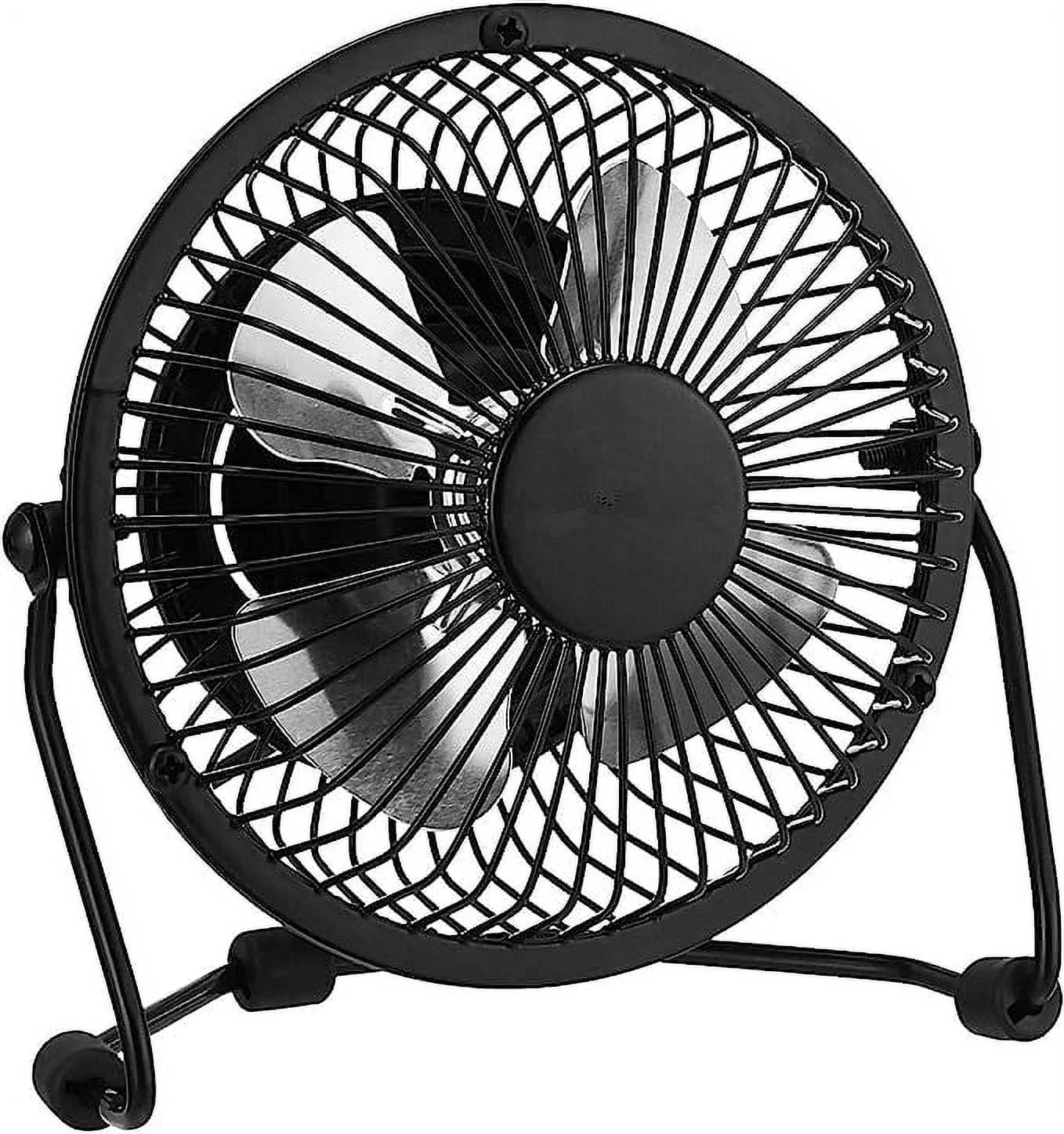 4 Inch Personal Metal USB Powered Desktop Fan Black