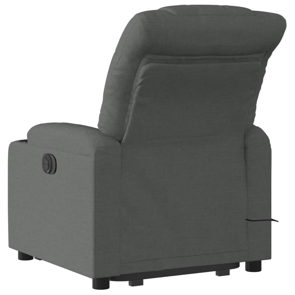 vidaXL Stand up Massage Recliner Chair Dark Gray Fabric.