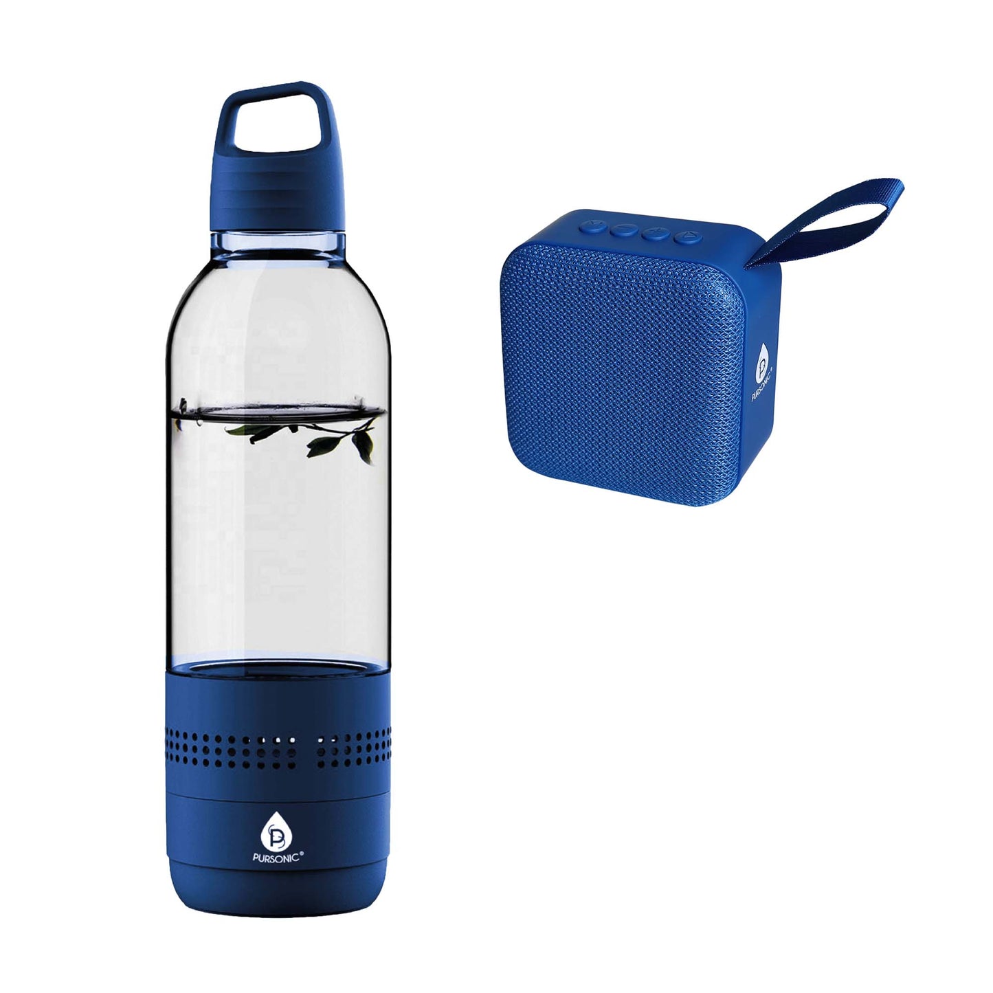 Pursonic Wireless Hydration & Sound Bundle – 2-in-1 Water Bottle Speaker & Portable Wireless Speaker.