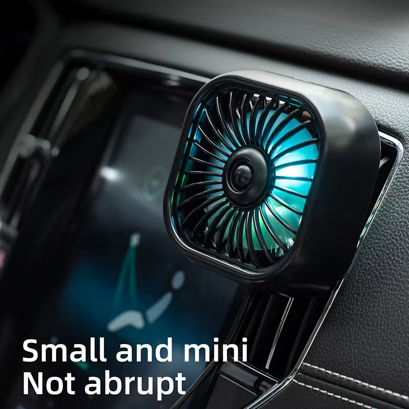 Car Fan USB Car Fan,Electric Cooling Fan Air Vent Mounted Fan Strong 2.5W 3 Speeds & Rotatable.