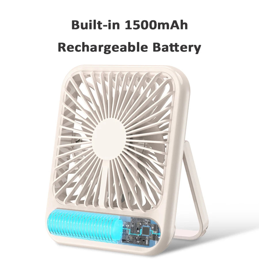 2024 New 1500Mah 100 Gears Ultrathin Desk Fan Portable Fan Rechargeable Table Fan Mini Fan Portable Cooler Air Conditioner Fan