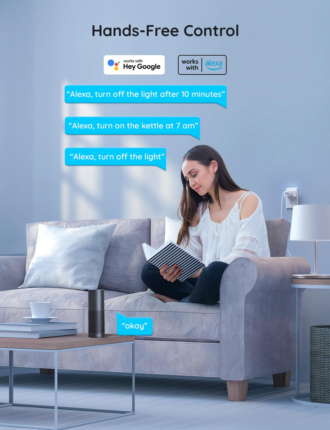 Smart Plug 15A, Wifi Bluetooth Outlets 4 Pack Work with Alexa and Google Assistant, Wifi Plugs with Multiple Timers, Home APP Group Control Remotely, No Hub Required, ETL&FCC Certified