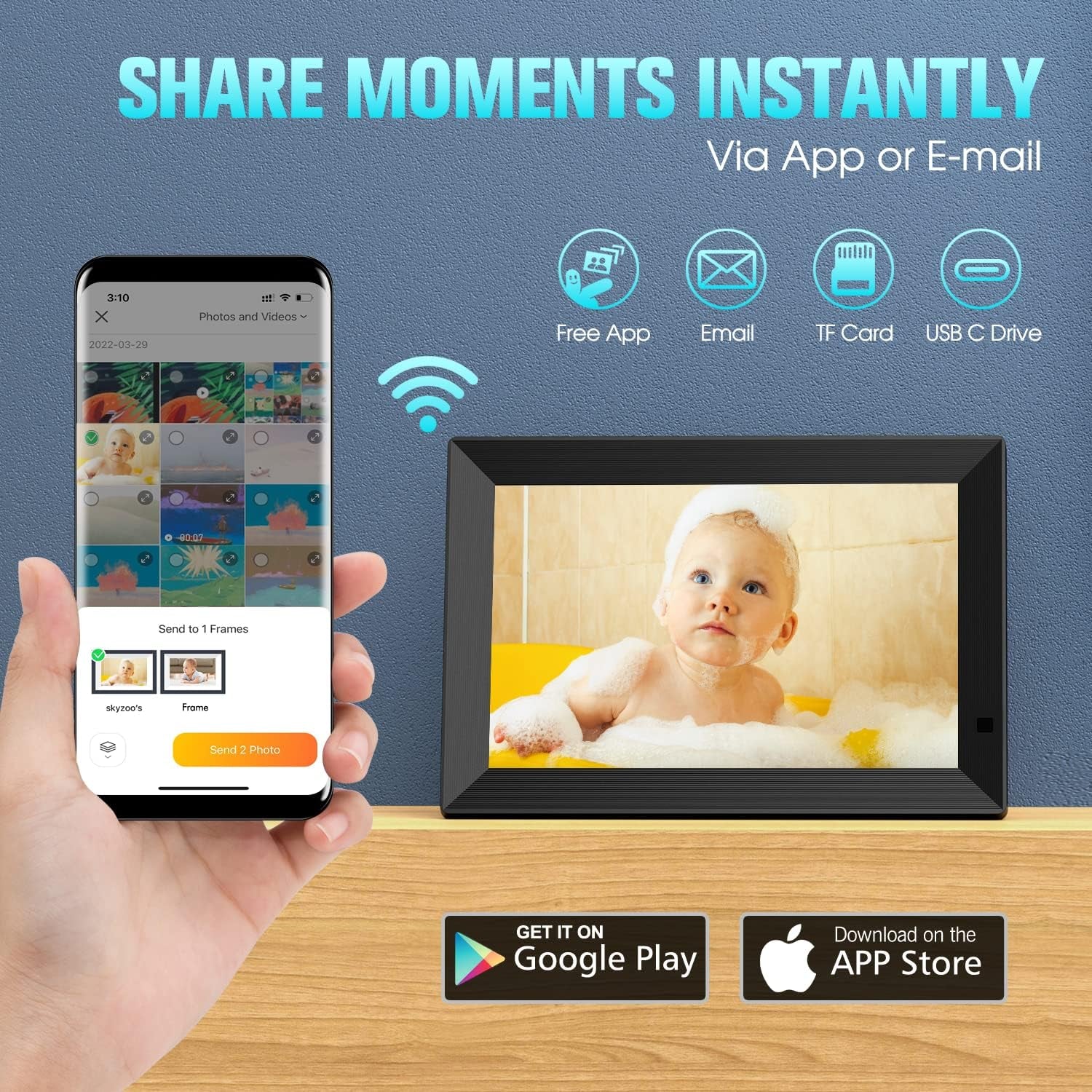 Digital Picture Frame - 10.1 Inch FHD IPS Keyboard Case for 2025 Ipad Air 13 and Ipad Pro 12.9 (6Th, 5Th, 4Th, 3Rd Gen), Magnetic Keyboard Case with Multi-Touch Trackpad