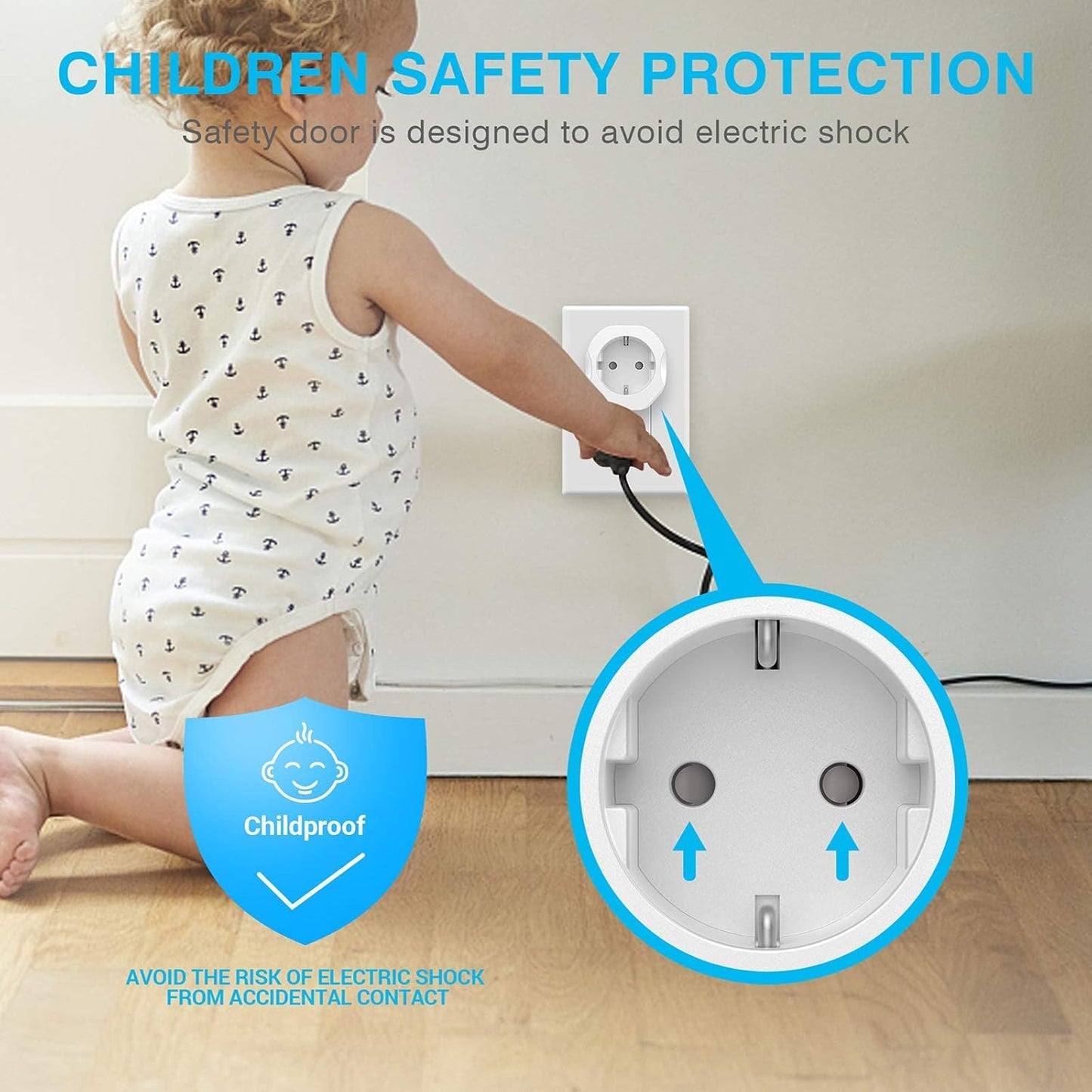 2 Pack European to US Plug Adapter,  EU to US Adapter, Europe to USA Travel Converter for Most of EU Spain France Type C E F Plugs to America