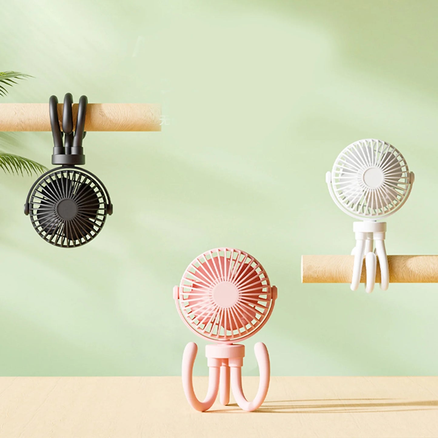 2000Mah Flexible Handheld Fan Stroller Fan Octopus Desk Fan Multi-Scene Baby Fan