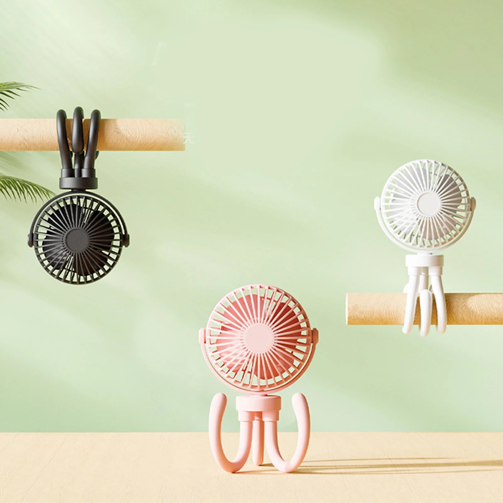 2000Mah Flexible Handheld Fan Stroller Fan Octopus Desk Fan Multi-Scene Baby Fan