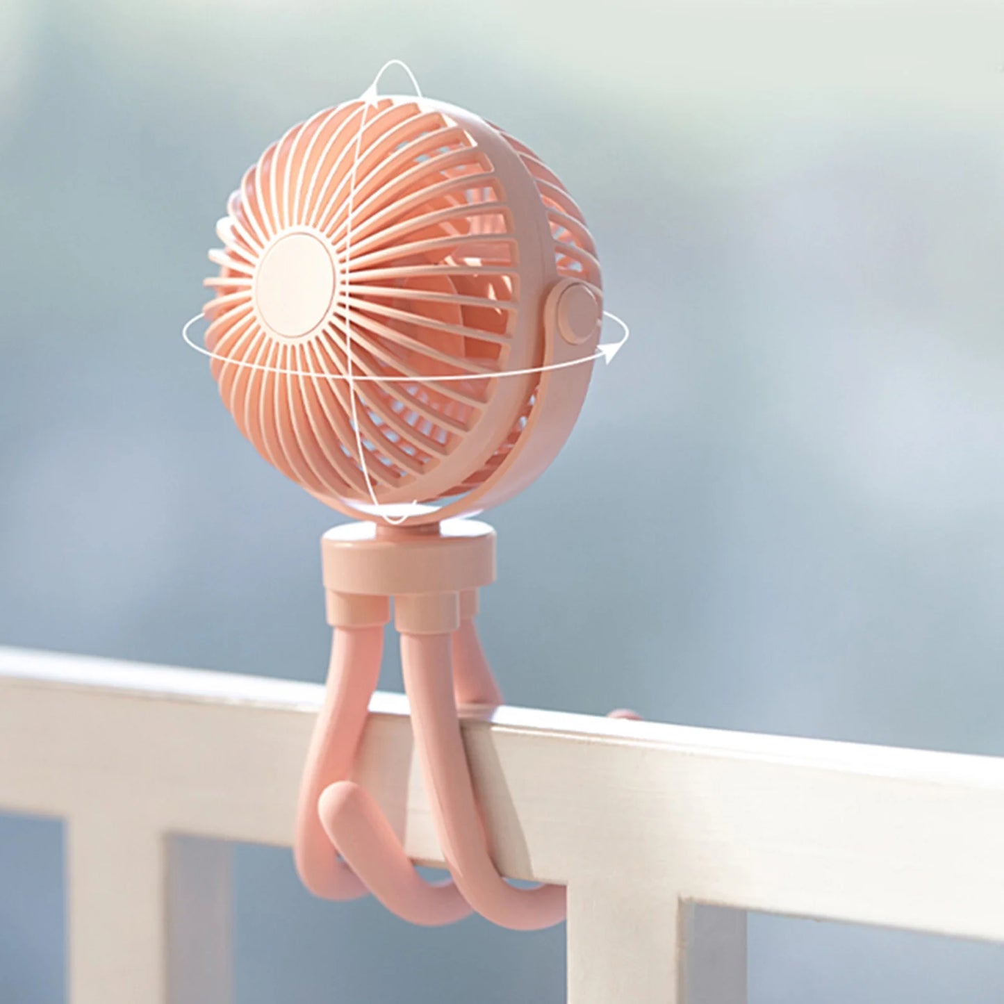 2000Mah Flexible Handheld Fan Stroller Fan Octopus Desk Fan Multi-Scene Baby Fan