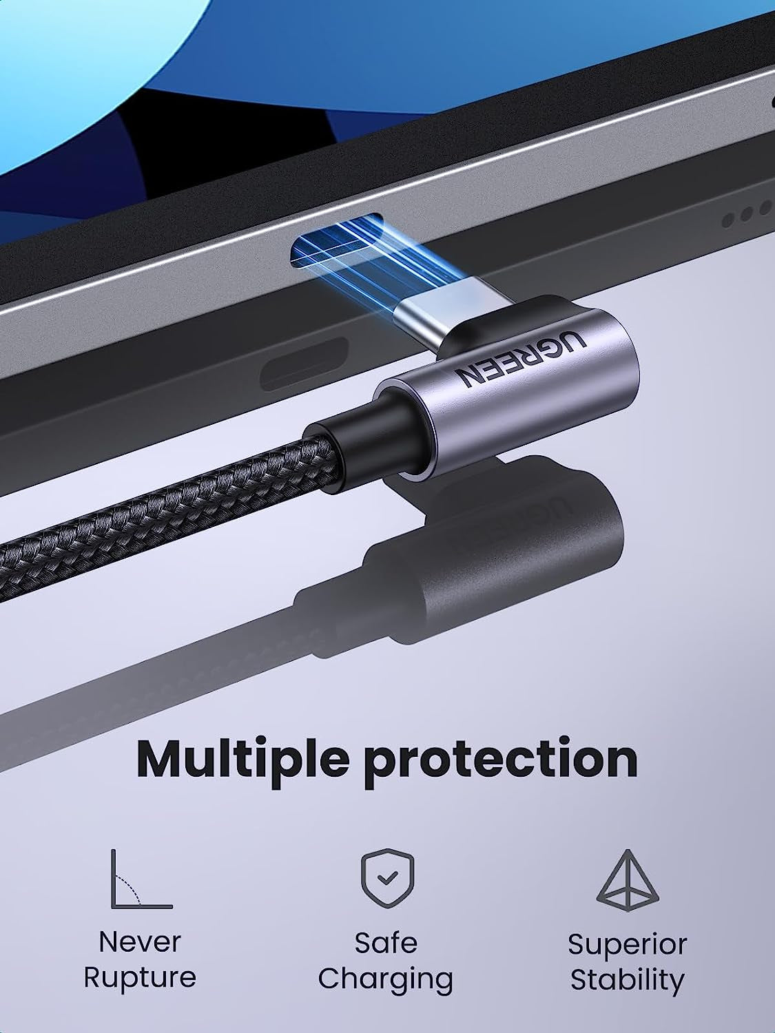 Right Angle USB C Cable 6.6FT 2-Pack, 60W USB C to USB C Cable 90 Degree Type C Cable for Iphone 17/16, Macbook Pro/Air, Ipad Pro 2022/Air 5/Mini 6, Galaxy S25/S24/S22, Pixel 8/7, Switch