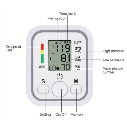 Blood Pressure Monitor, Rechargable Blood Pressure Machine with Voice Broadcast for Doul User