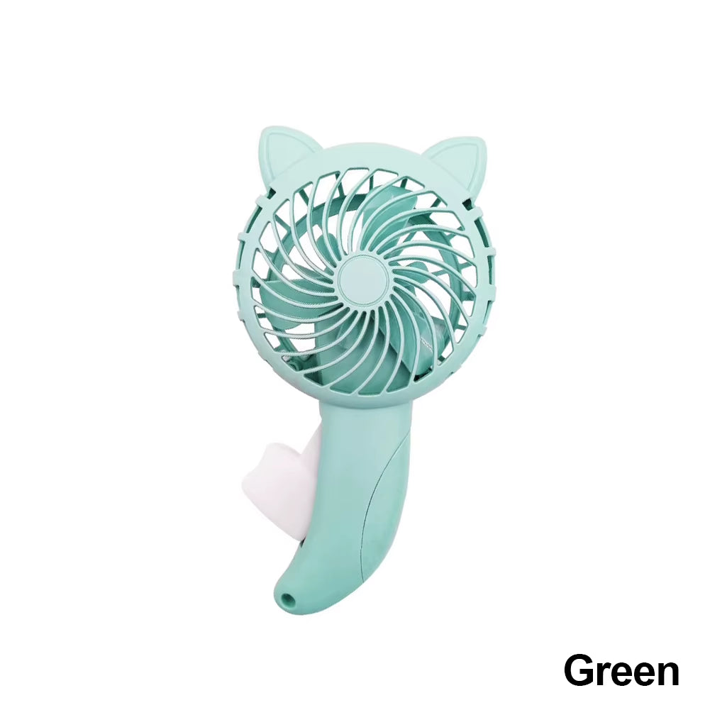 3 Colors Portable Handheld Fan Hand Pressure Fan Mini Portable Fan without Battery Household Cute Fan Cooling Cartoon Held Fan