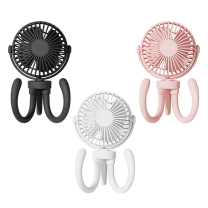 2000Mah Flexible Handheld Fan Stroller Fan Octopus Desk Fan Multi-Scene Baby Fan
