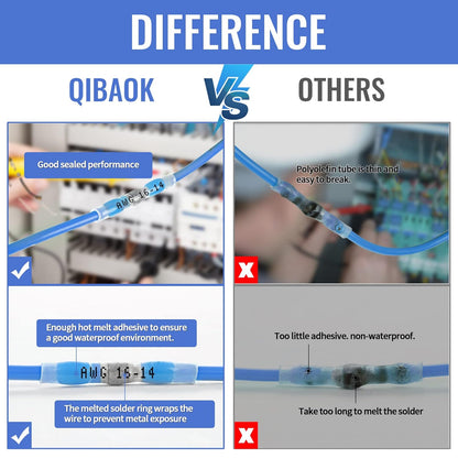 150 PCS Solder Seal Wire Connector Kit,  Heat Shrink Butt Terminal Waterproof Insulated Electrical Butt Splice for Automotive Marine