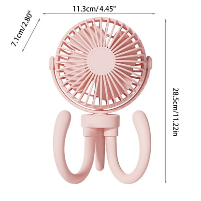 2000Mah Flexible Handheld Fan Stroller Fan Octopus Desk Fan Multi-Scene Baby Fan
