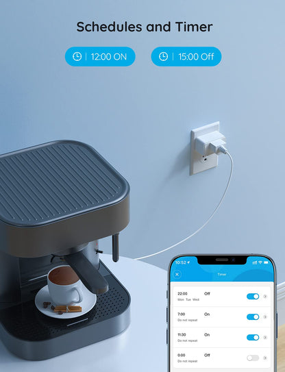 Smart Plug 15A, Wifi Bluetooth Outlets 4 Pack Work with Alexa and Google Assistant, Wifi Plugs with Multiple Timers,  Home APP Group Control Remotely, No Hub Required, ETL&FCC Certified