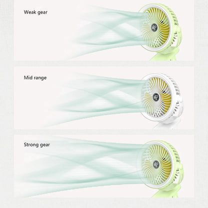 Home Kitchen Lighting Ceiling Fan Portable Fan Fan USB Rechargeable Fan with LED Light Clip Fan Versatile Fan Personal Desk Green.