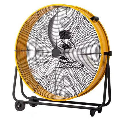 30 In. 3 Fan Speeds Floor Fan Drum Fan in Yellow
