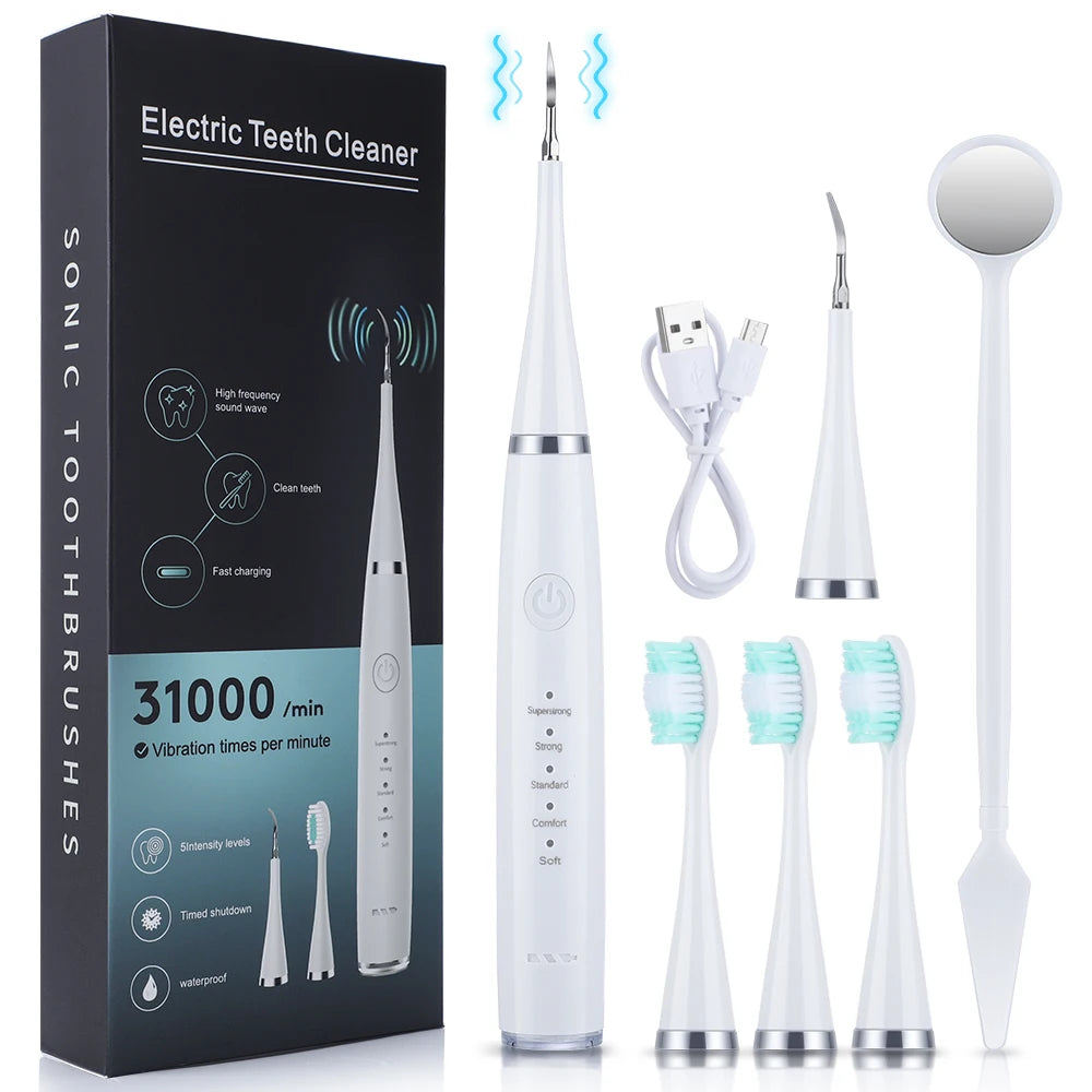 Household Rechargable Dental Scaler 31000Min Electric Teeth Whitening Cleaner Remove Dental Calculus Tartar Oral Care Device NEW.
