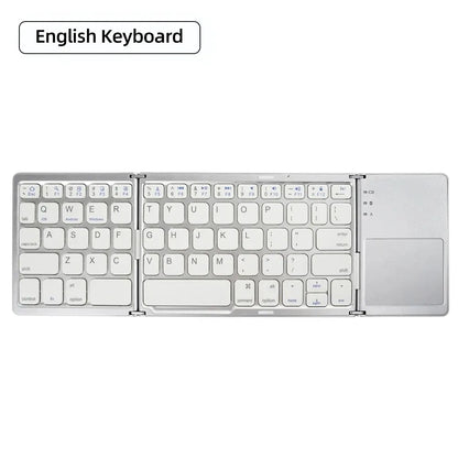 Foldable Bluetooth Keyboard with Touchpad Mini Wireless Keyboard Rechargable Keyboard for IOS Android Windows Tablet Notebook.