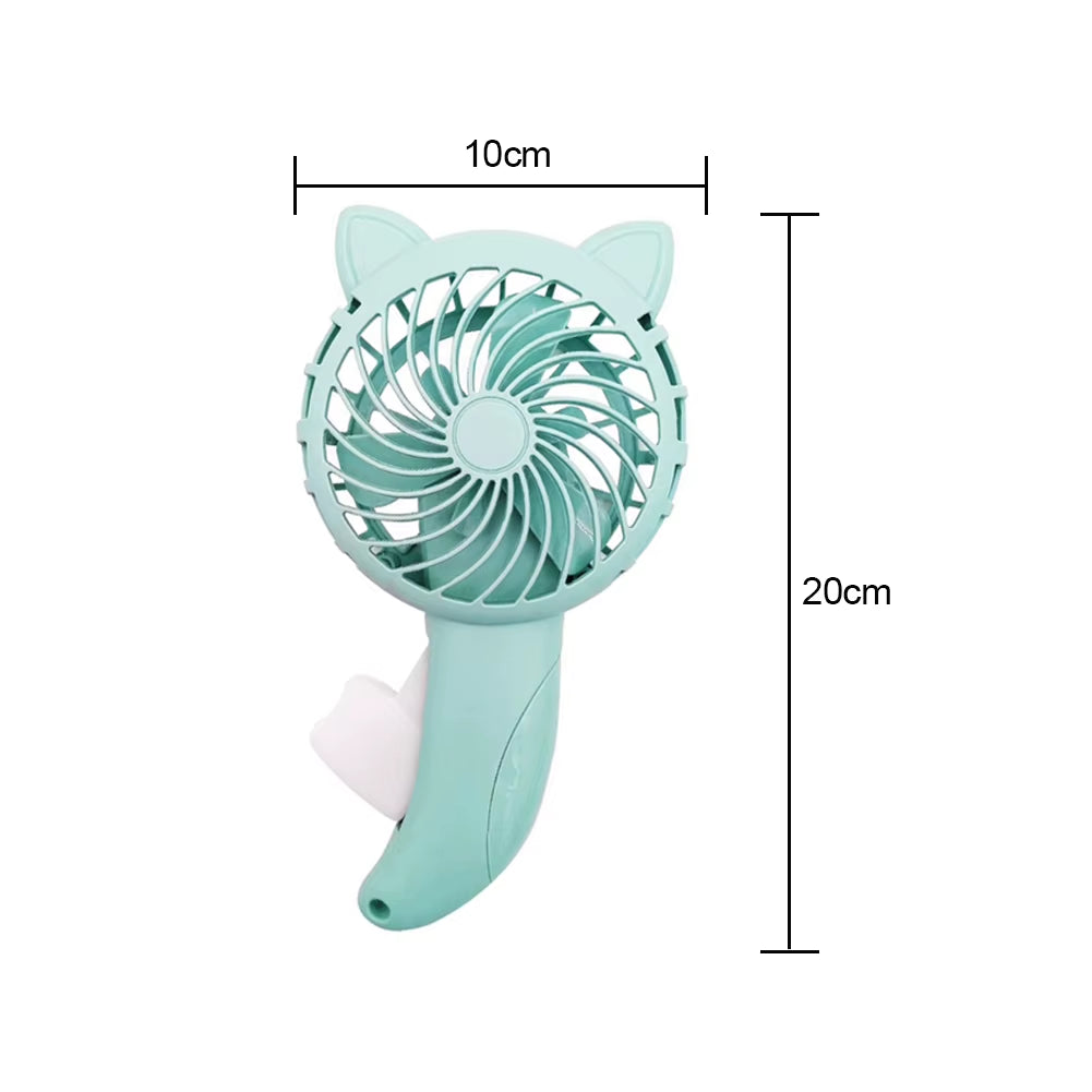 3 Colors Portable Handheld Fan Hand Pressure Fan Mini Portable Fan without Battery Household Cute Fan Cooling Cartoon Held Fan