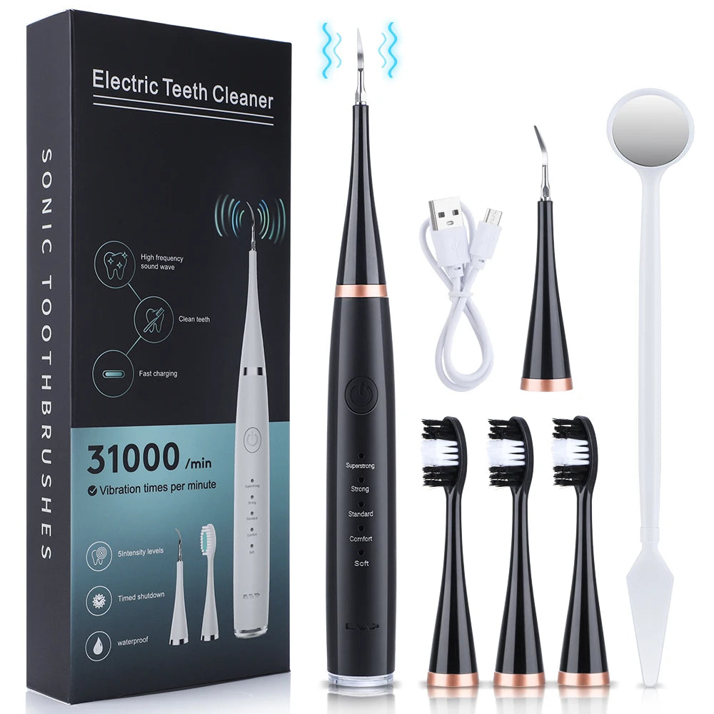Household Rechargable Dental Scaler 31000Min Electric Teeth Whitening Cleaner Remove Dental Calculus Tartar Oral Care Device NEW.