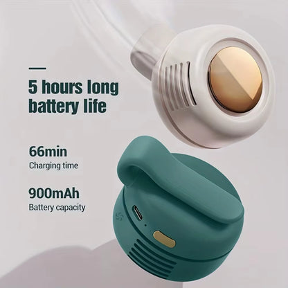 Portable Fan Mini Handheld Rechargeable Bladeless Electric Fan Clip Waist Fan Suitable for Outdoor Ventilation Desktop Small Fan.