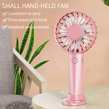 Desktop Fan Mini Handheld Fan Portable USB Rechargeable Fan Desk Top Student Dormitory Fan.