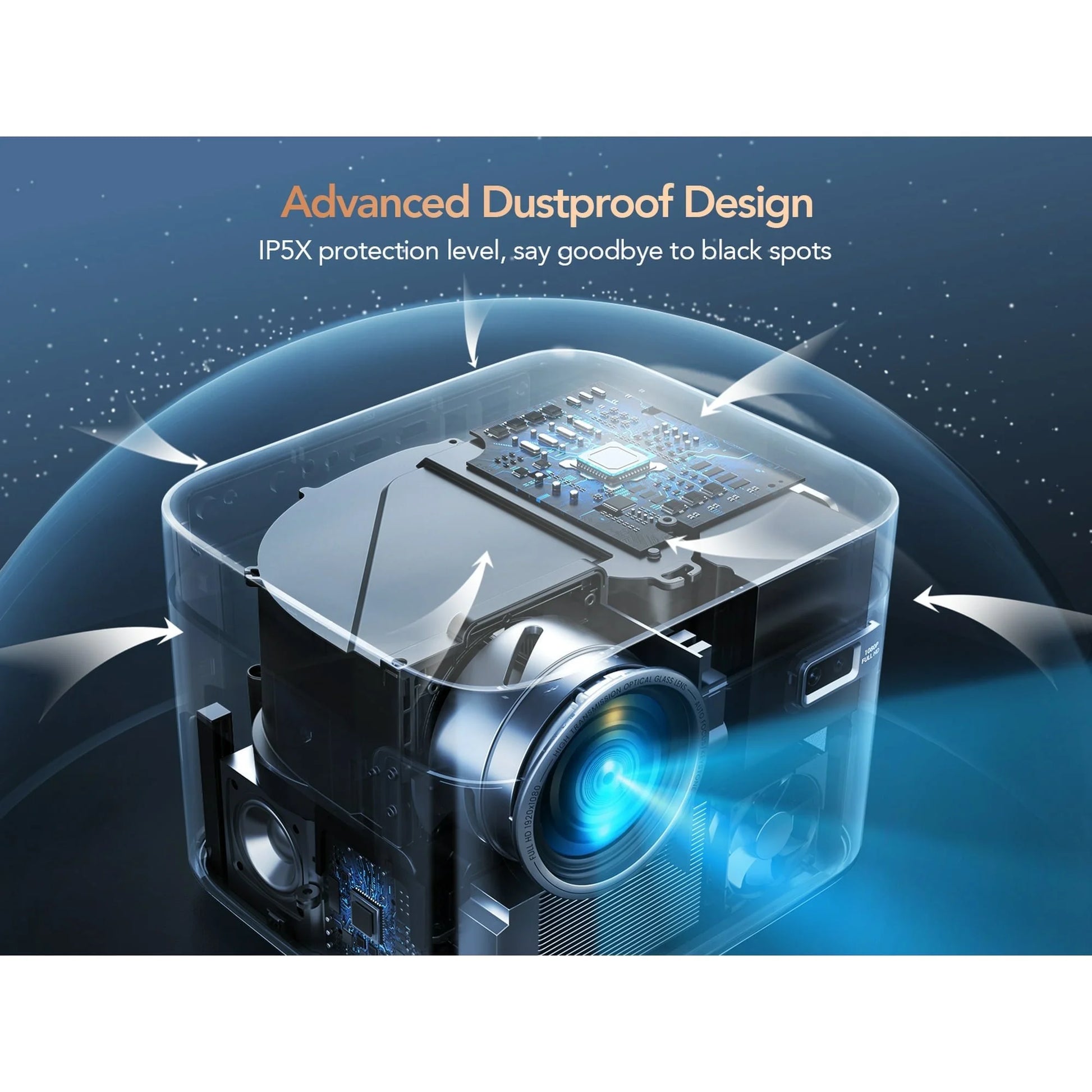 Smart Auto Focus 4K Projector,  Home Movie Projector with Android OS, Native 1080P 5G Wifi 6 Bluetooth Projector, with Netflix 8000+ Apps