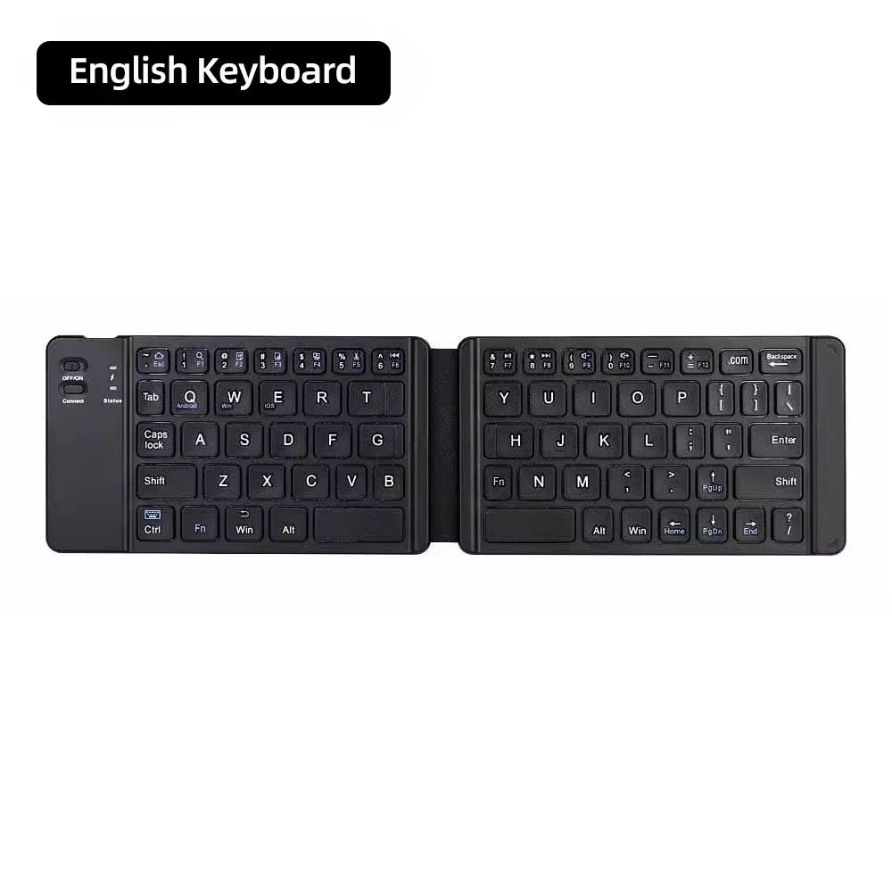 Foldable Bluetooth Keyboard with Touchpad Mini Wireless Keyboard Rechargable Keyboard for IOS Android Windows Tablet Notebook.