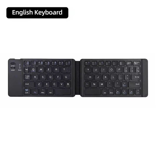Foldable Bluetooth Keyboard with Touchpad Mini Wireless Keyboard Rechargable Keyboard for IOS Android Windows Tablet Notebook.