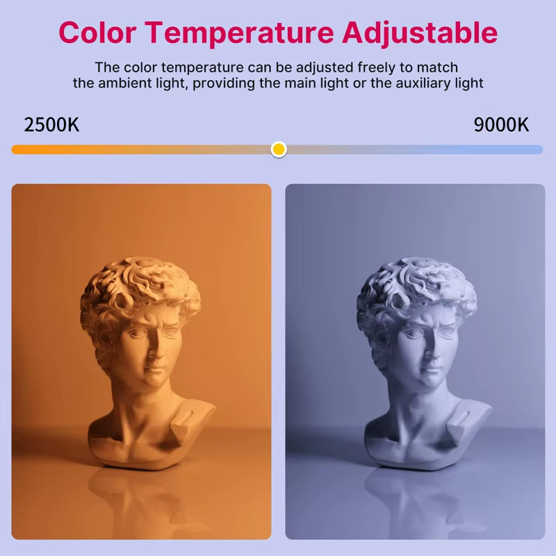 VL119 RGB Handheld Light Wand 2500-9000K Diammable Lightweight 50Cm RGB Stick Light Rechargable Photography Lighting Vlog