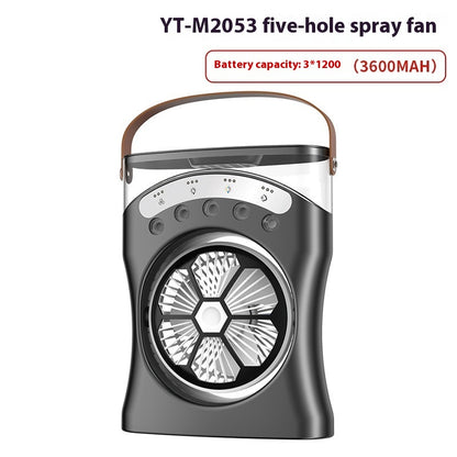 Portable Fan Portable Mini Humidifier Fan Water Spraying Fan Rechargeable Cooler Air Adjustment Fan for Hot Weather.