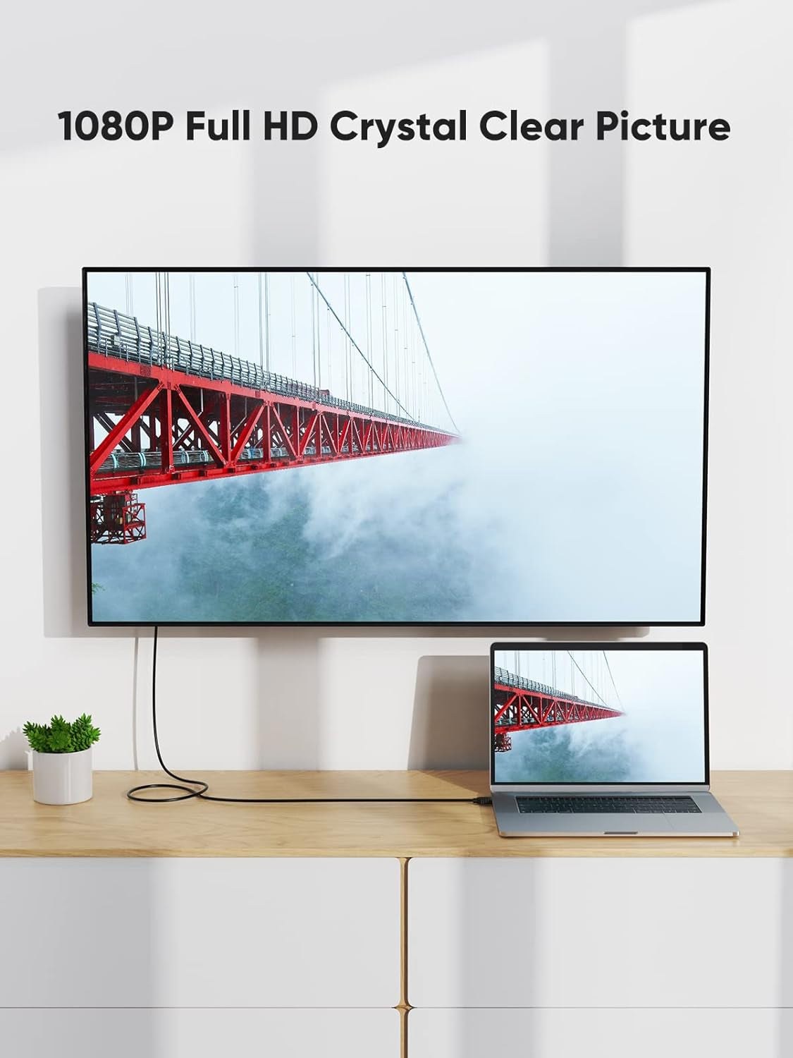 10Ft HDMI to DVI Cable - Bi-Directional 1080P HD Video Adapter Cable with 24+1 DVI-D Male Connector for PC, Laptop, TV, Projector