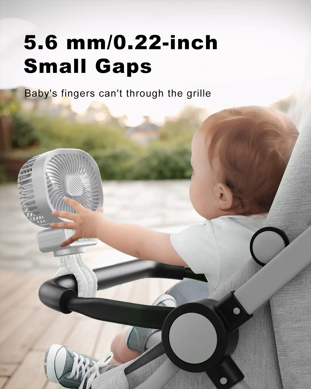 Fortable Fan Stroller Fan Desk Oscillating Fan Battery Operated Rechargable 5000 Mah Table Mini Small Fan Adjustable 3 Speeds with Light