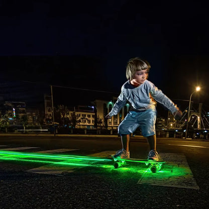 20PCS Skateboard Lights Longboard Fluorescent LED Flash Night Glowing USB Rechargable Scooter Board Underglow Lamp Decors