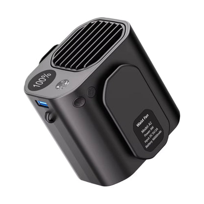 Waist Clip Fan Portable Waist Fan Multifunction Cooling Fan LED Display Mini Neck Hanging Fan for Outdoor Gardening Backpacking.