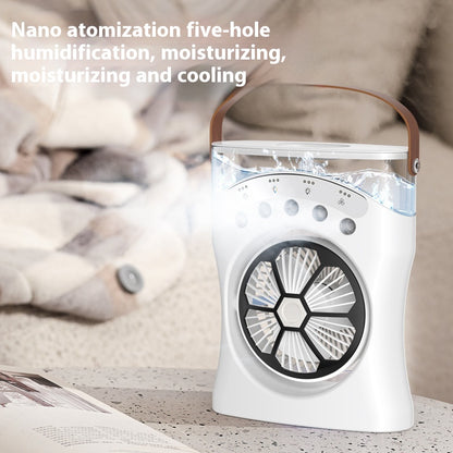 Portable Fan Portable Mini Humidifier Fan Water Spraying Fan Rechargeable Cooler Air Adjustment Fan for Hot Weather.
