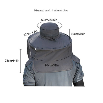 Wide Brim Solar Fan Hat for Outdoor Fishing, Sun Hat with 2 Solar Fans, Solar & USB Rechargable Sunscreen Fishing Hats with Fan for Men and Women